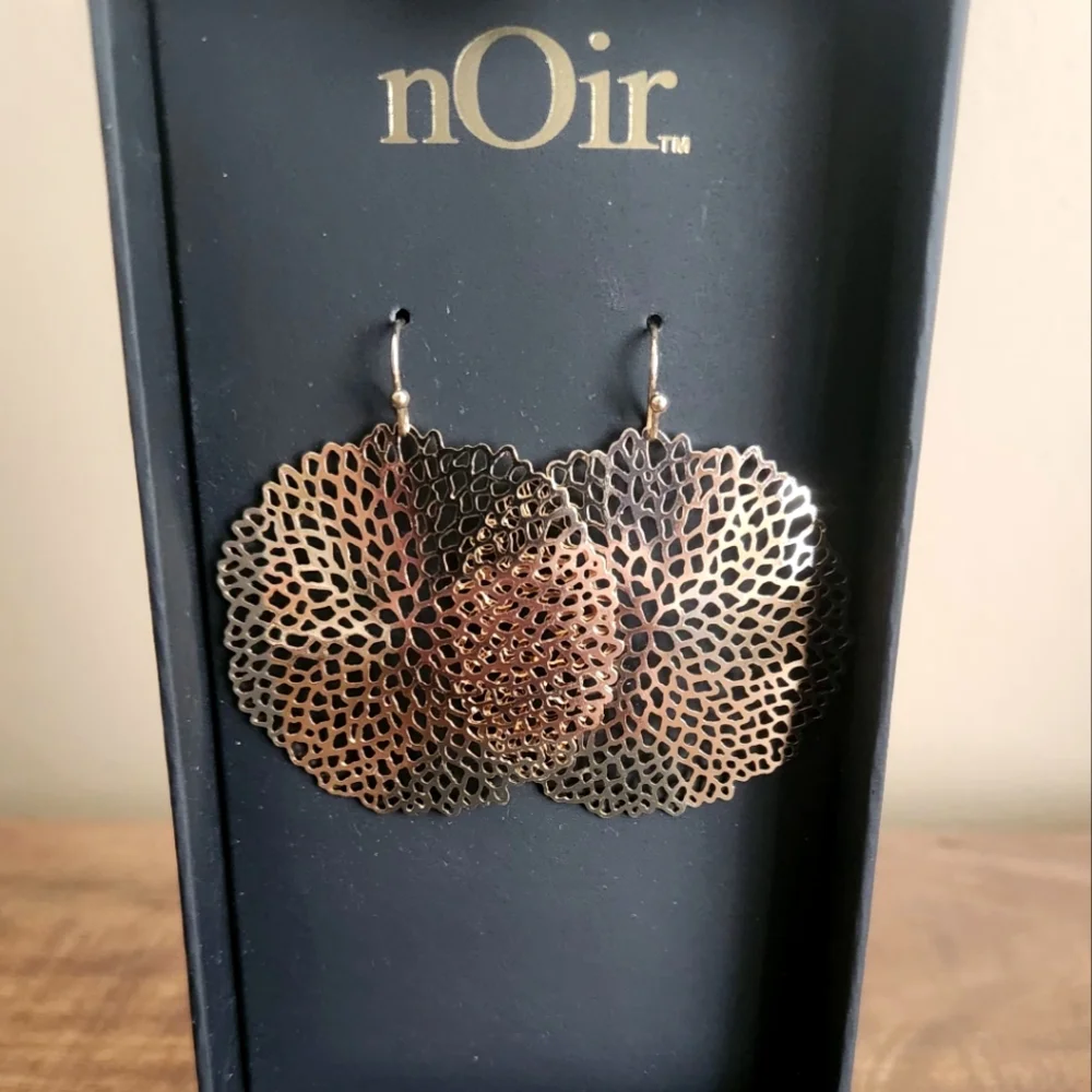 Noir Gold Statement Earrings - Picture 1 of 5